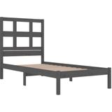 vidaXL Bedframe massief grenenhout grijs 90x200 cm