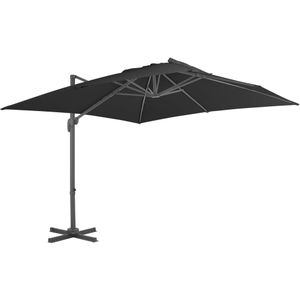 VidaXL Zweefparasol Aluminium Paal 3x3m Zwart