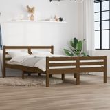 VidaXL Bedframe Massief Hout Honingbruin 135x190 cm - 4FT6 Double