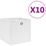 vidaXL-Opbergboxen-10-st-28x28x28-cm-nonwoven-stof-wit