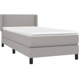 VidaXL Boxspring met Matras Stof Lichtgrijs 90x200 cm