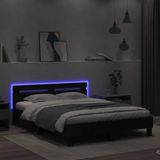 vidaXL Bedframe met hoofdeinde en LED zwart 140x200 cm