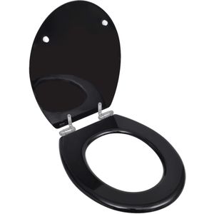 vidaXL Toiletbril soft-close simpel ontwerp MDF zwart