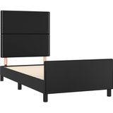 vidaXL Bedframe met hoofdbord kunstleer zwart 90x200 cm