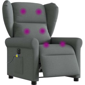 vidaXL - Massagestoel - Donkergrijs - Stof - Elektrisch Verstelbaar