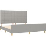 VidaXL Bedframe met Hoofdeinde Stof Lichtgrijs 160x200 cm