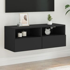vidaXL Tv-wandmeubel 80x30x30 cm bewerkt hout zwart
