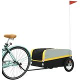 vidaXL Fietstrailer 45 kg ijzer zwart en geel