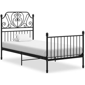 vidaXL Bedframe metaal zwart 100x200 cm