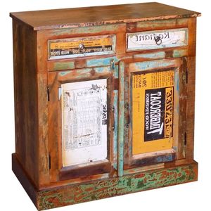 vidaXL Kast met 2 lades en 2 deuren vintage-stijl gerecycled hout