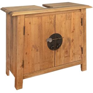 vidaXL Wastafelkast 70x32x63 cm massief grenenhout