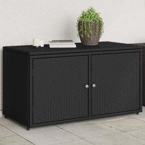 vidaXL Tuinkast 110x55x60,5 cm poly rattan zwart