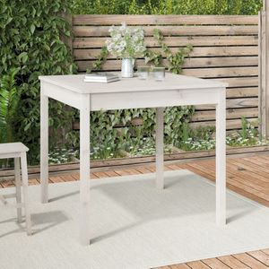 vidaXL Tuintafel 82,5x82,5x76 cm massief grenenhout wit