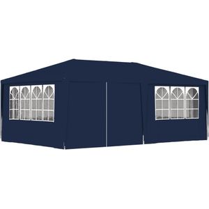 VidaXL Professionele Partytent 4x6 m Blauw - Zijwanden 90 g/m²