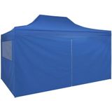 VidaXL Vouwtent Pop-up 3x4,5m Blauw + 4 Zijwanden