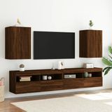 vidaXL Tv-wandmeubels 2 st 40,5x30x60 cm bewerkt hout bruineikenkleur