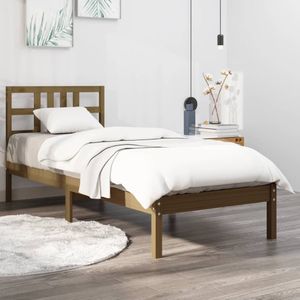 VidaXL Bedframe Massief Hout Honingbruin 100x200 cm