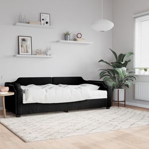 vidaXL Slaapbank met matras 90x200 cm stof zwart