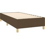 vidaXL Boxspring met matras stof donkerbruin 90x200 cm