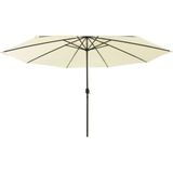 VidaXL Parasol LED-verlichting Metalen Paal 400 cm Zandkleurig