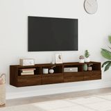 vidaXL Tv-wandmeubels 2 st 80x30x30 cm bewerkt hout bruineikenkleurig