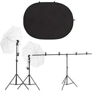 vidaXL Fotostudioset met verlichtingsset en achtergrondscherm