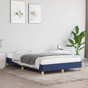 vidaXL Bedframe zonder matras 120x190 cm stof blauw