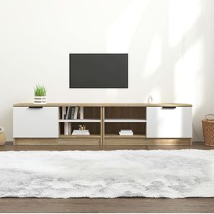 VidaXL-Tv-meubelen-2-st-80x35x36,5-cm-bewerkt-hout-wit-en-sonoma-eiken