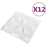 vidaXL-12-st-Wandpanelen-3D-3-m²-50x50-cm-diamantwit