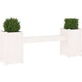 vidaXL Bankje met plantenbakken 180x36x63 cm grenenhout wit