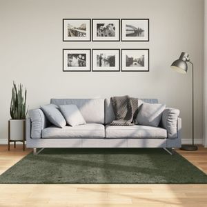 vidaXL-Vloerkleed-HUARTE-laagpolig-zacht-wasbaar-160x160-cm-bosgroen