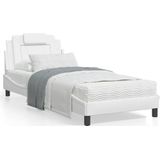 vidaXL Bed met matras kunstleer wit 80x200 cm