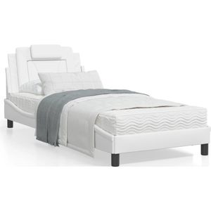 vidaXL Bed met matras kunstleer wit 80x200 cm