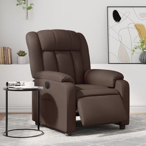 vidaXL Fauteuil verstelbaar elektrisch kunstleer bruin