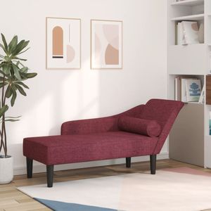 vidaXL - Chaise Longue - Wijnrood - Stof - Inclusief Kussens