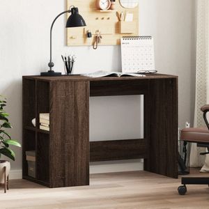 vidaXL Bureau 102x50x75 cm bewerkt hout bruin eikenkleurig