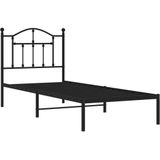 vidaXL-Bedframe-met-hoofdbord-metaal-zwart-90x190-cm