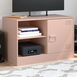 vidaXL Tv-meubel 67x39x44 cm staal roze