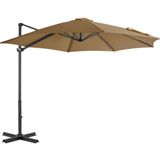 VidaXL Zweefparasol Aluminium Paal 300 cm Taupe