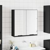 vidaXL Badkamerkast met spiegel 64x20x67 cm bewerkt hout zwart
