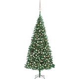 vidaXL Kunstkerstboom met verlichting en kerstballen 300 cm groen