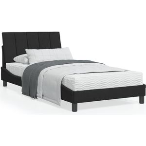 vidaXL Bed met matras fluweel zwart 100x200 cm