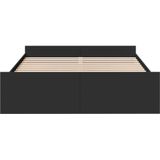 vidaXL Bedframe met lades bewerkt hout zwart 140x200 cm