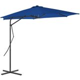 vidaXL Parasol met stalen paal 300x230 cm blauw