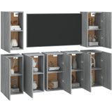 vidaXL Tv-meubels 7 st 30,5x30x60 cm bewerkt hout grijs sonoma eiken