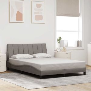 vidaXL Bedframe zonder matras stof taupe 140x200 cm