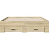 vidaXL Bedframe met lades bewerkt hout sonoma eikenkleurig 120x200 cm