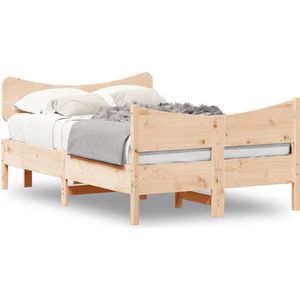 vidaXL Bedframe met hoofdbord massief grenenhout 120x190 cm