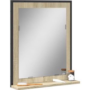 vidaXL - Badkamerspiegel - met - schap - 50x12x60 - cm - hout - sonoma - eikenkleurig