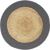 vidaXL Placemats 6 st 38 cm jute en katoen natuurlijk en antraciet